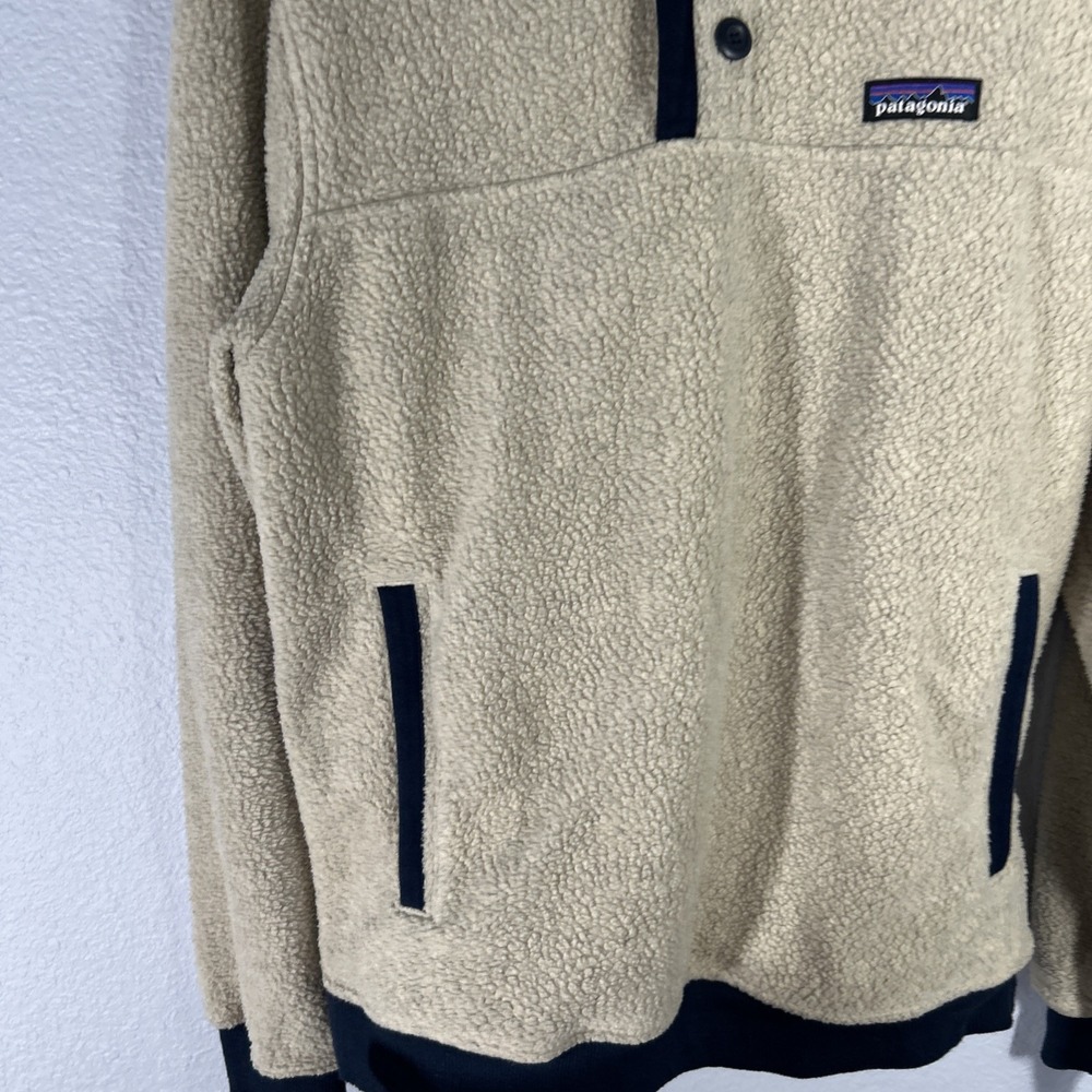 Patagonia Shearling Button Pullover Mens M Natural Fleece Sweater 26140 2022 - Picture 2 of 11